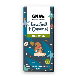 Gnaw Sea Salt & Crunchy Caramel Oat Mylk Chocolate Bar 100g